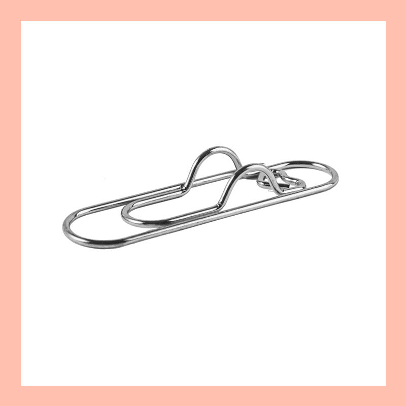 6 st 3 färger hjärtformade pennklämmor i metall