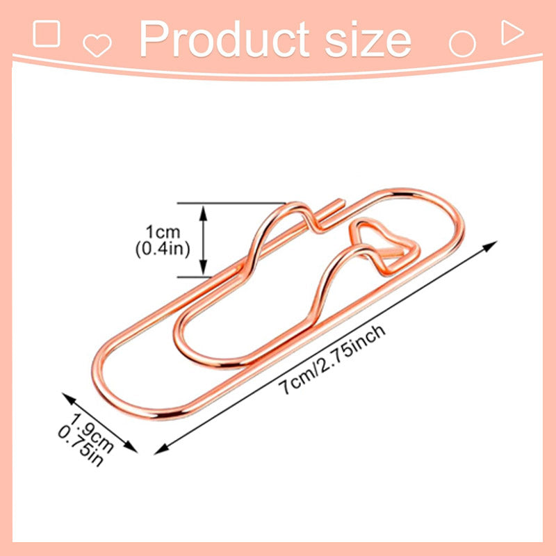 6 st 3 färger hjärtformade pennklämmor i metall