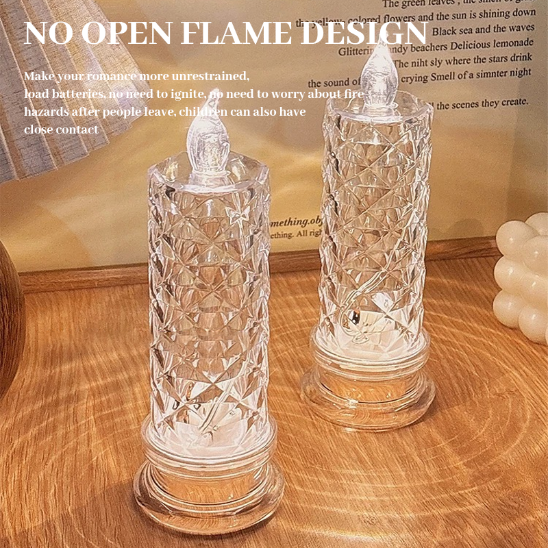 🌹 LED-ljus utan låga med rosskugga