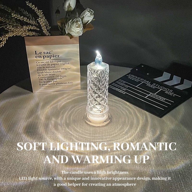 🌹 LED-ljus utan låga med rosskugga