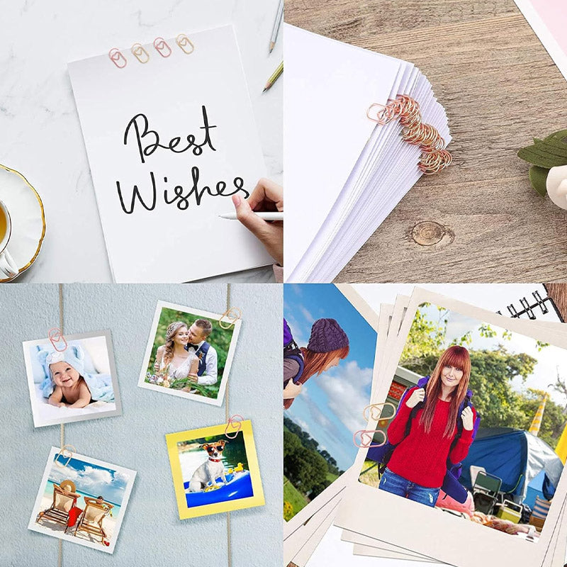 6 st 3 färger hjärtformade pennklämmor i metall