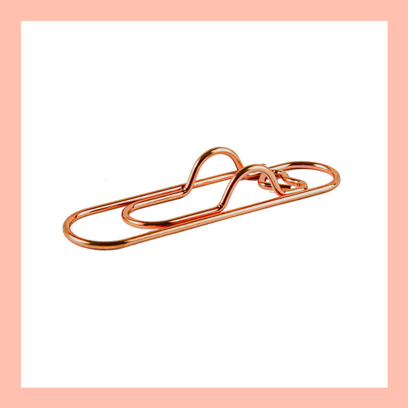 6 st 3 färger hjärtformade pennklämmor i metall