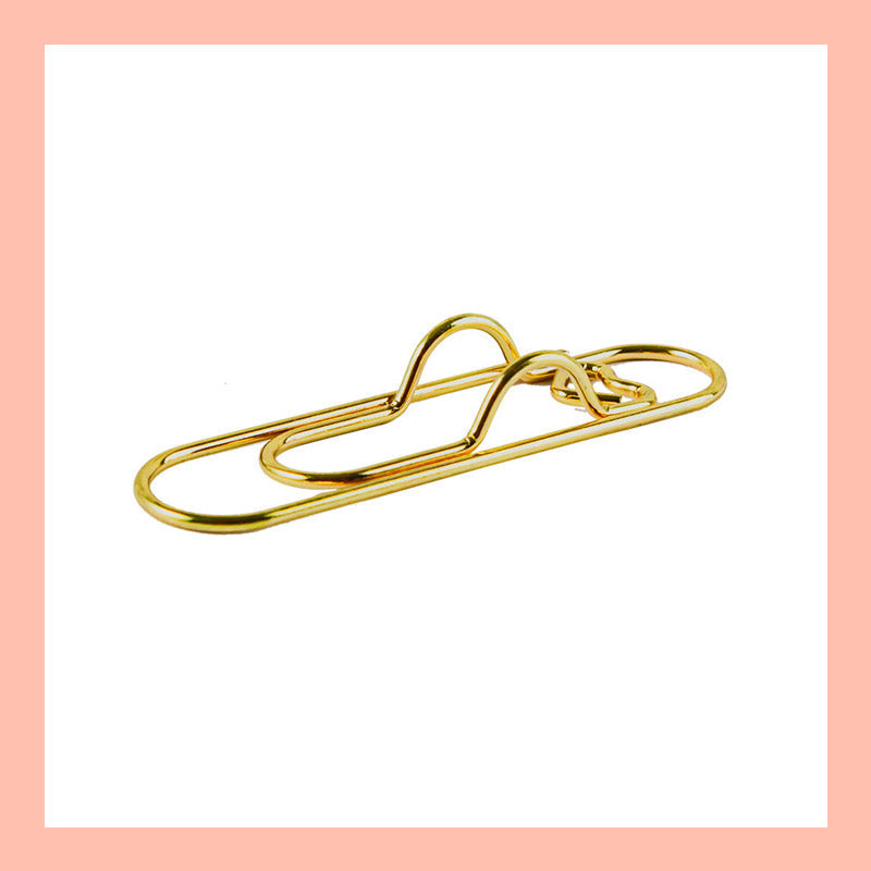 6 st 3 färger hjärtformade pennklämmor i metall