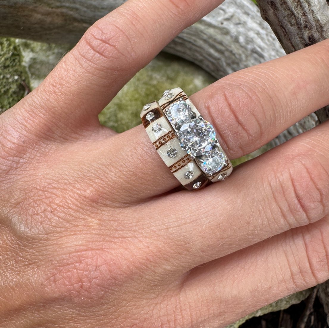 🔥SISTA DAGEN 49 % RABATT💍Handskuren ring av horn 🌏Tillverkad av naturligt avkastade horn