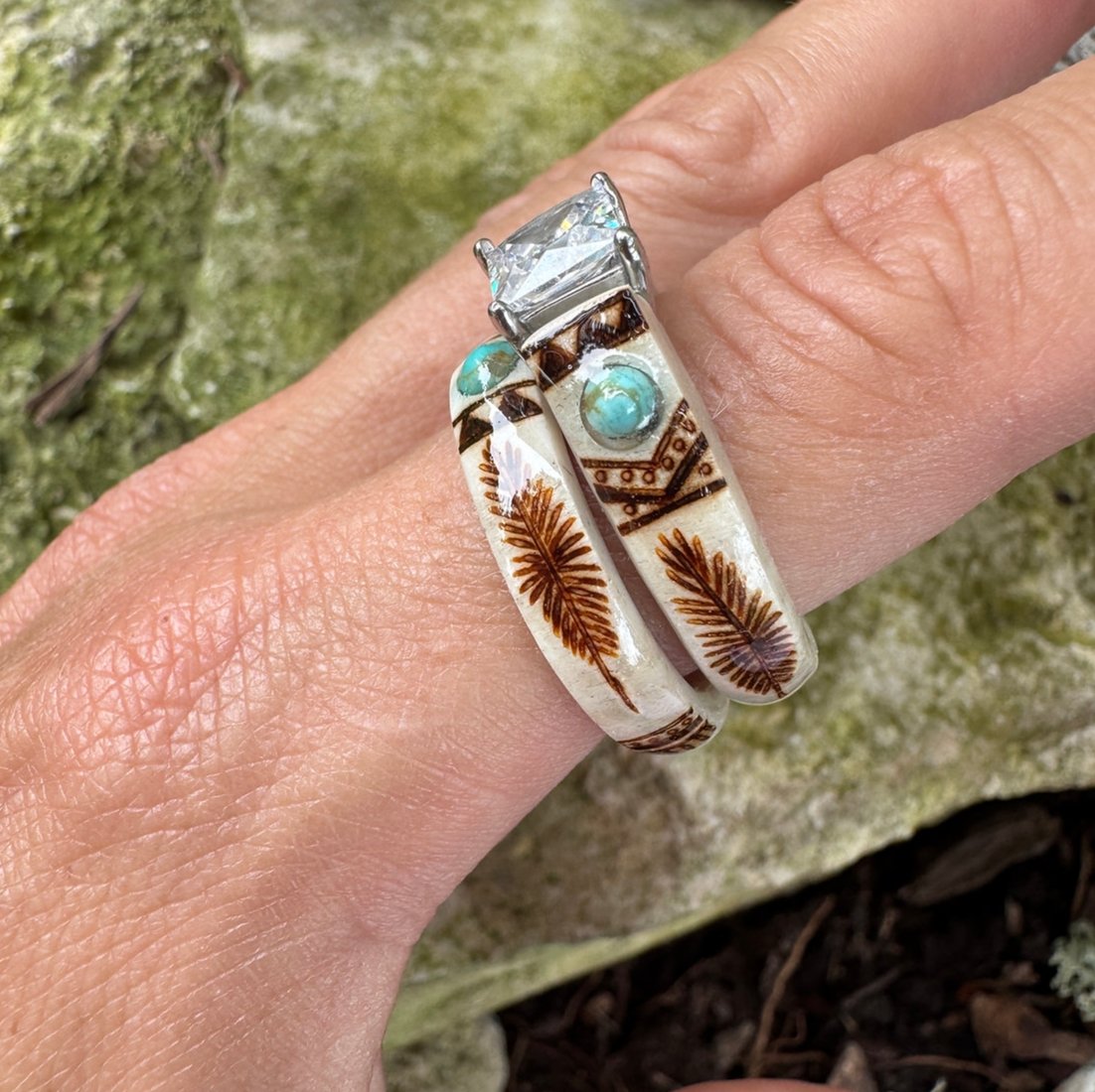 🔥SISTA DAGEN 49 % RABATT💍Handskuren ring av horn 🌏Tillverkad av naturligt avkastade horn