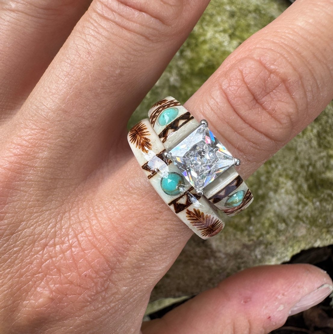 🔥SISTA DAGEN 49 % RABATT💍Handskuren ring av horn 🌏Tillverkad av naturligt avkastade horn